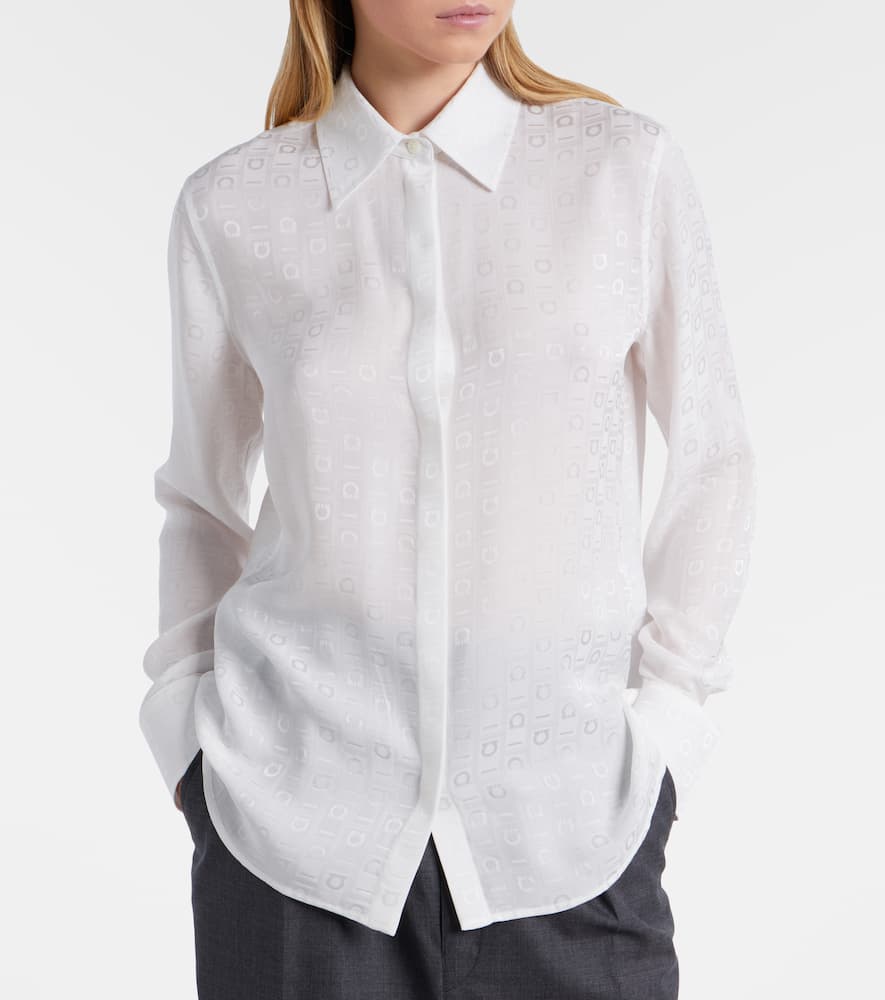 Gancini silk crêpe shirt