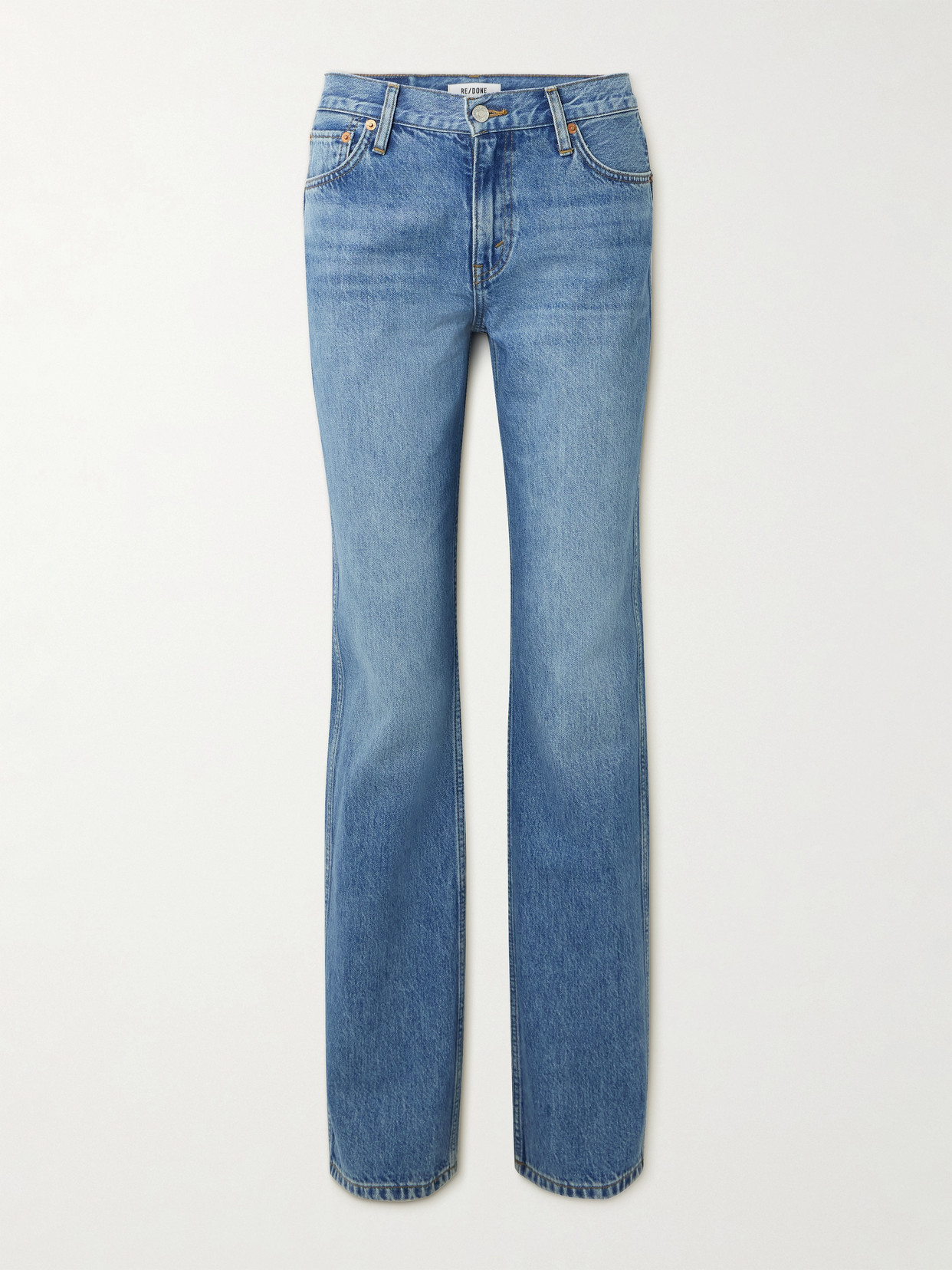 Jean Droit Taille Mi-haute 90s - Bleu