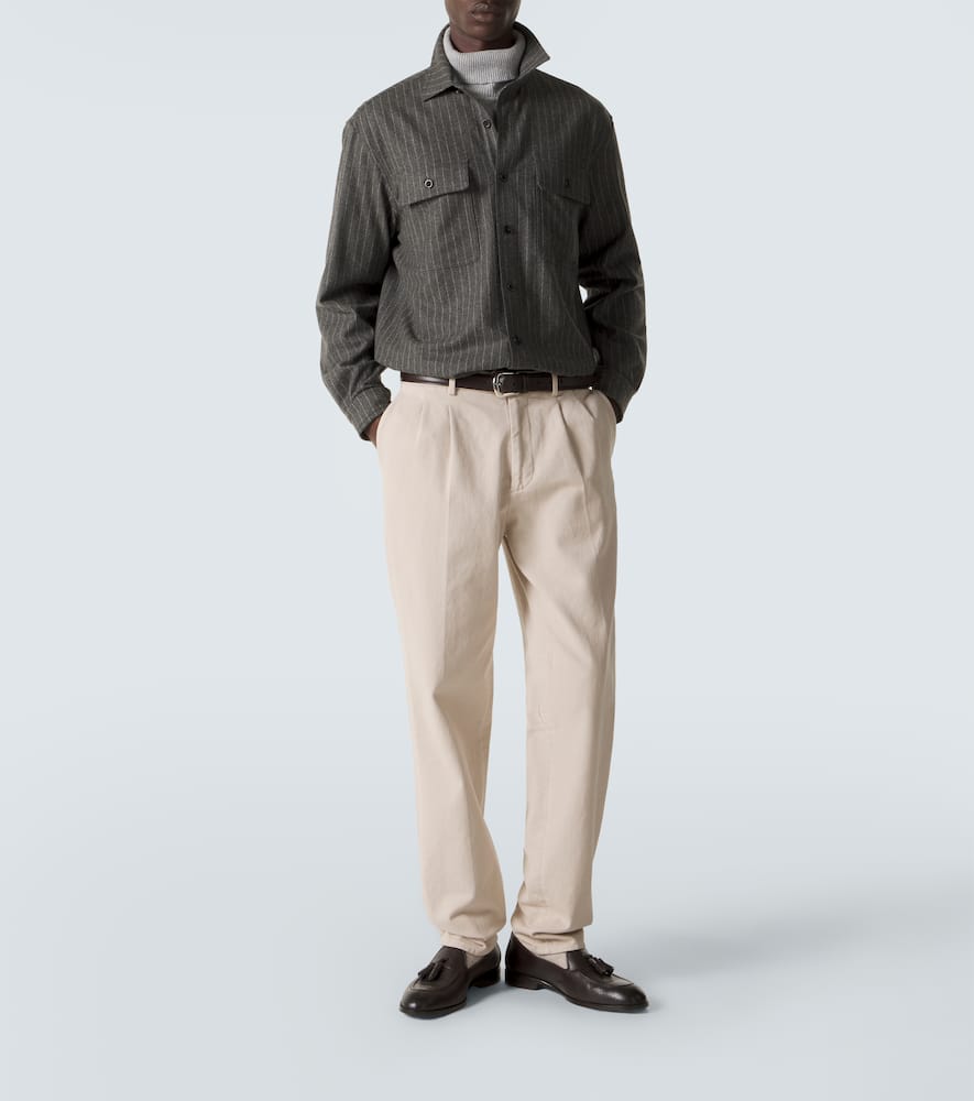 Pinstripe wool shirt