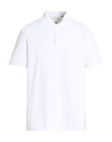 Man Polo shirt White Size L Cotton, Polyester