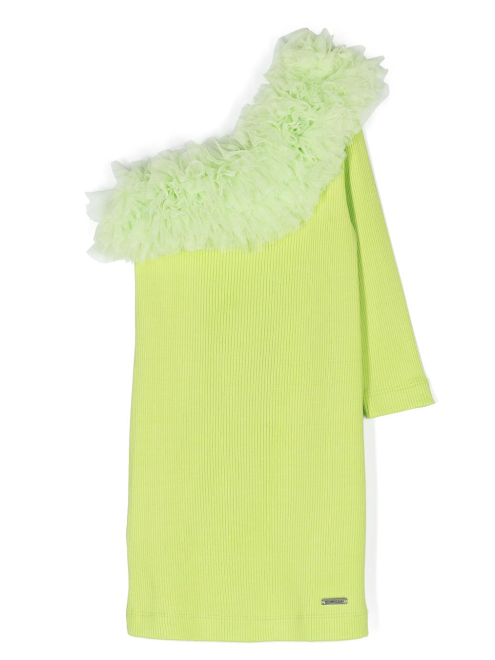 One-shoulder ribbed-knit top - Green