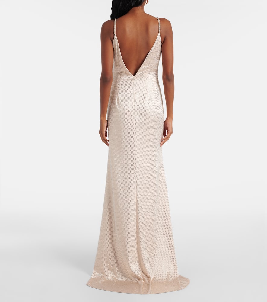 Embellished satin gown