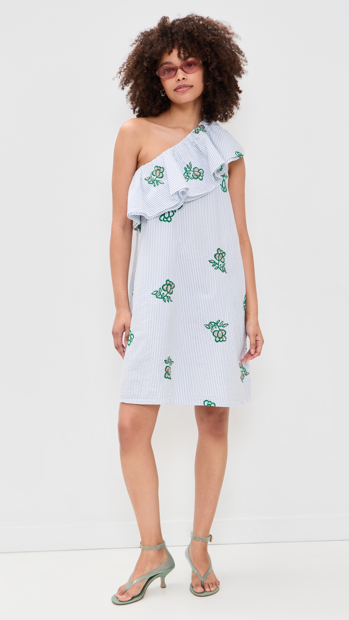 Jusjus Asymmetric Ruffle Dress Combo2 Off White