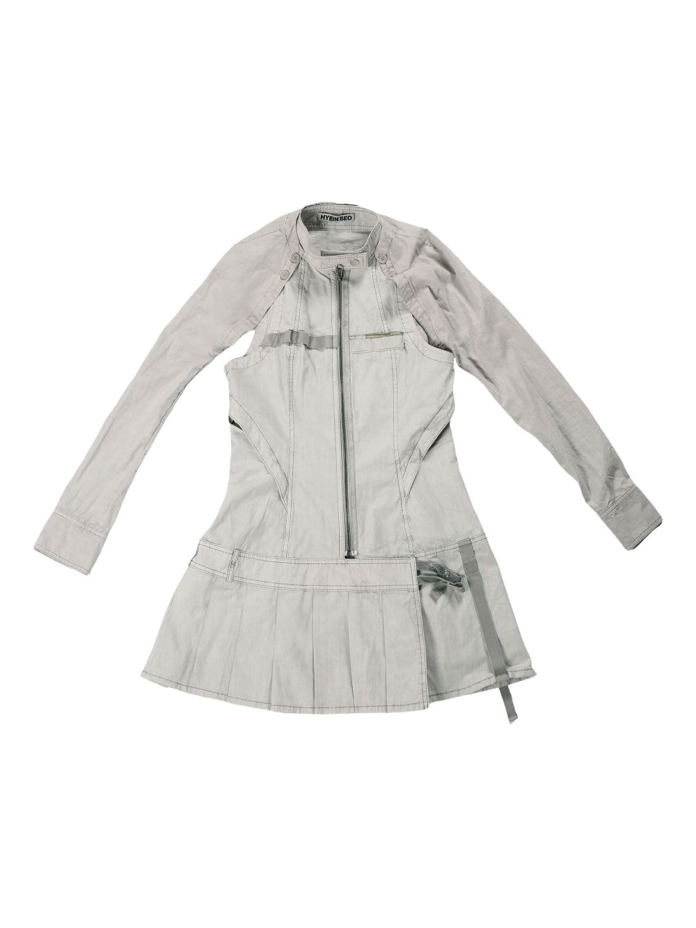 Hyein Seo cotton pleated dress - Grey