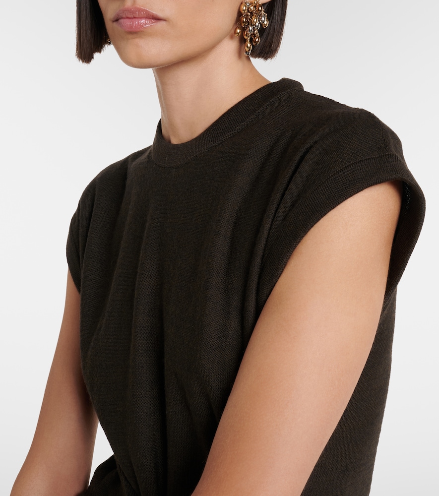 Wool-blend knitted top