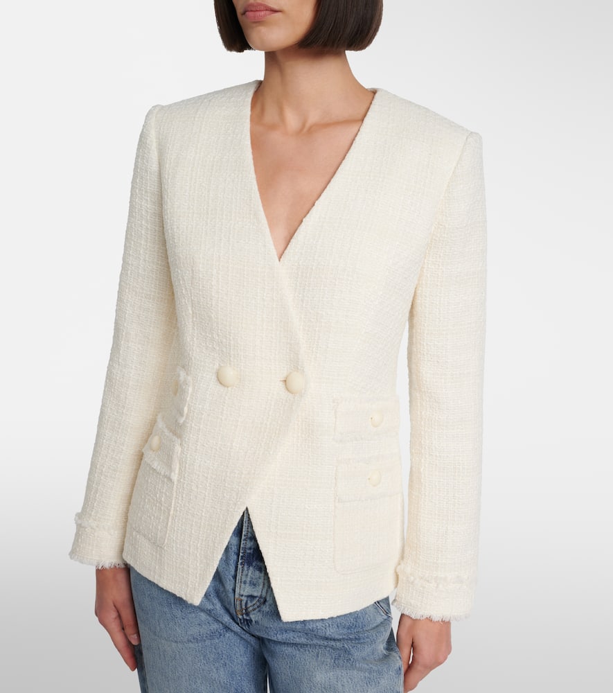 Double-breasted tweed blazer