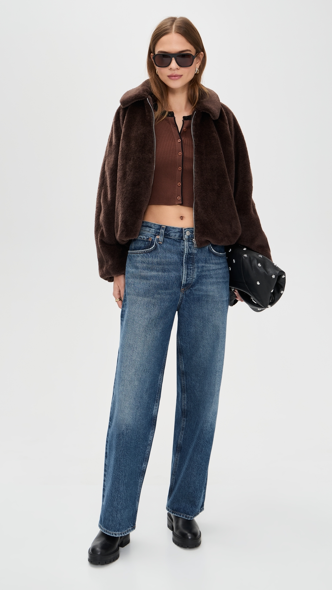 Kaia Cardigan Chocolate/Black