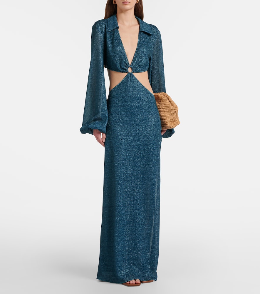 Oséree Lumière cutout ring-detail maxi dress