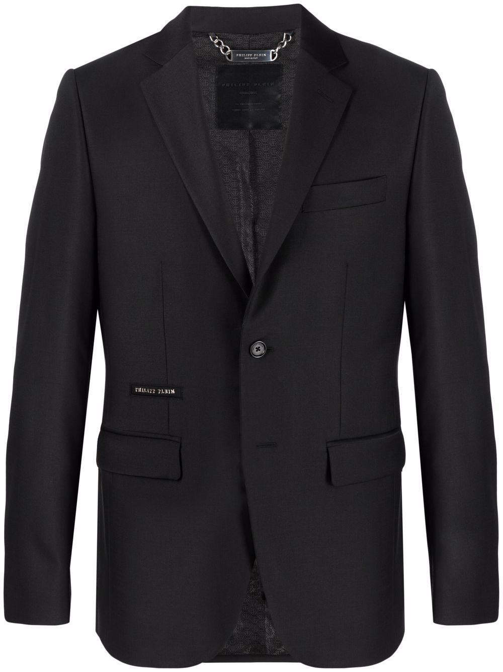 Crystal Skull single-breasted blazer - Black