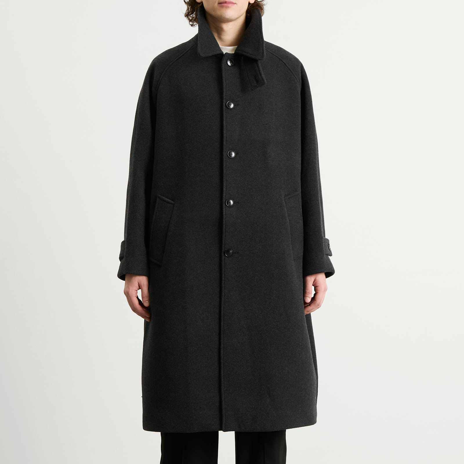 Men's Wool Car Coat Charcoal