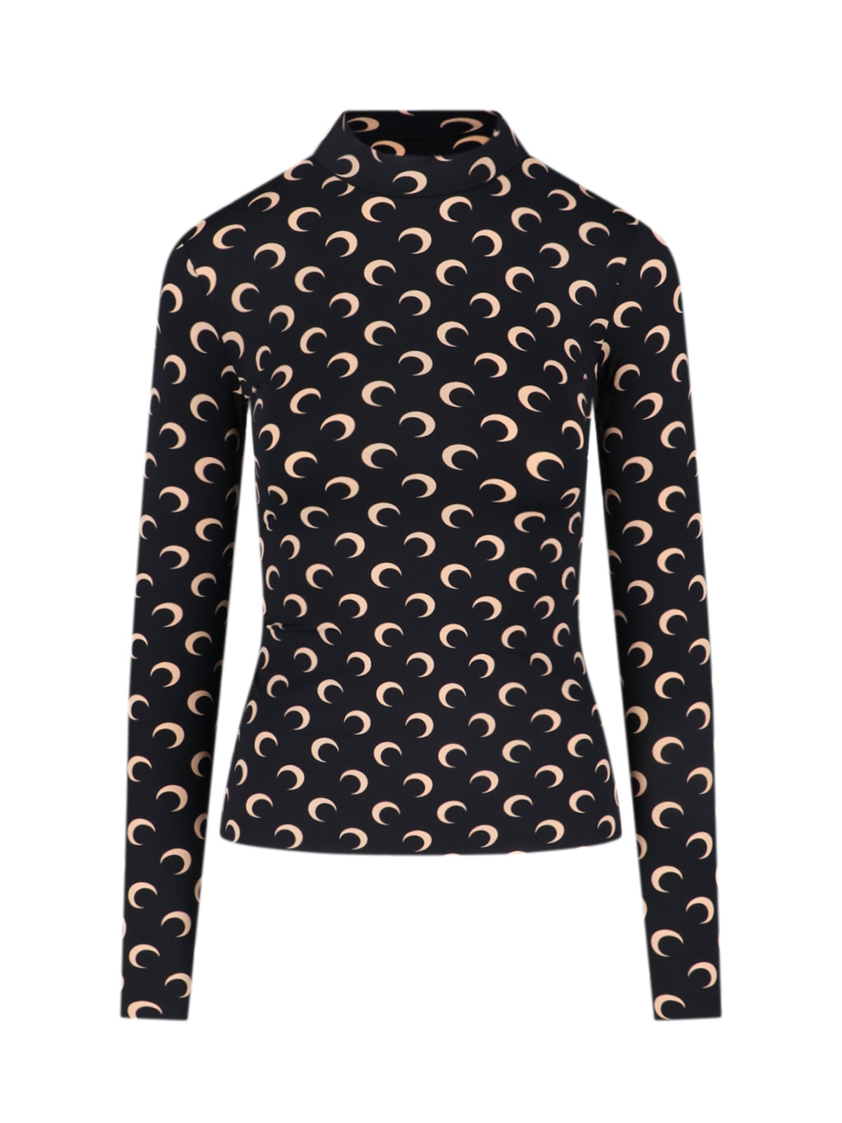 Allover Moon High-neck Top
