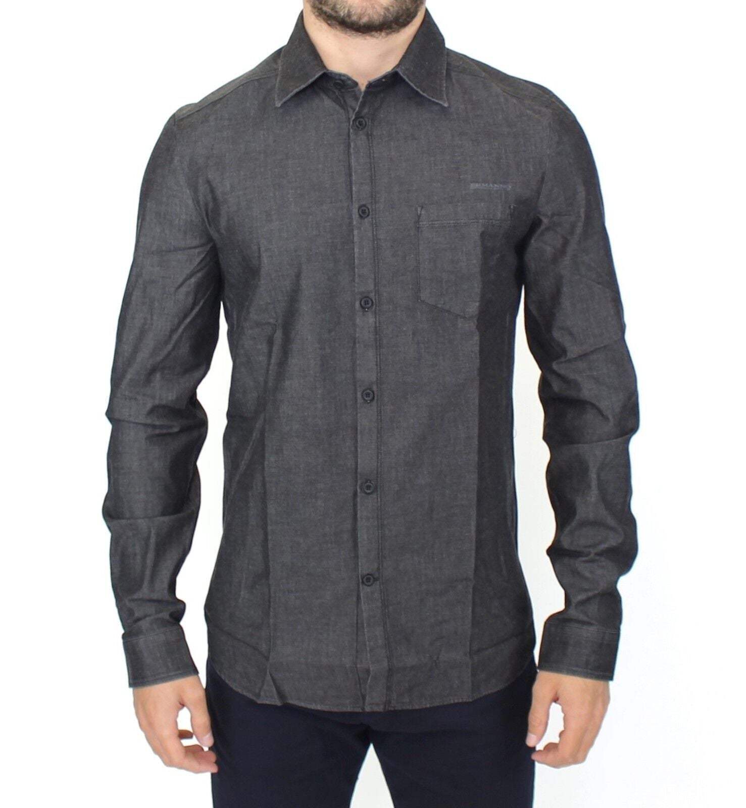 Denim Cotton Stretch Shirt — Gray