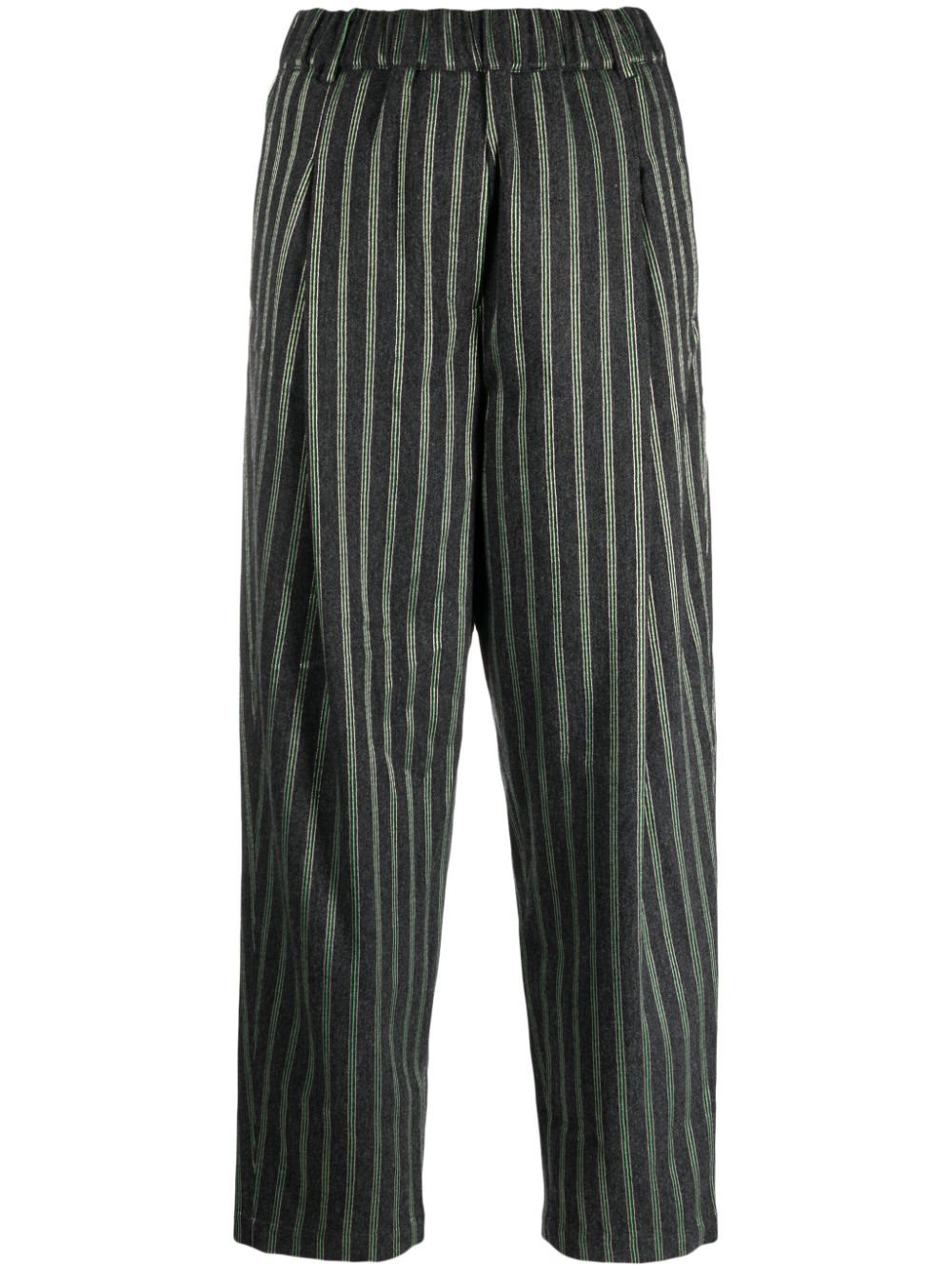 Decorative-stitching straight-leg trousers - Grey