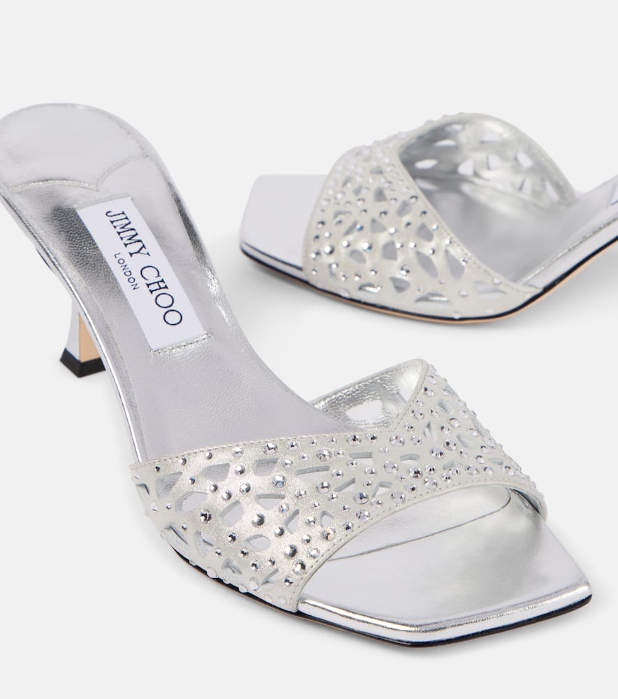 Jimmy Choo Skye 70 embellished satin mules