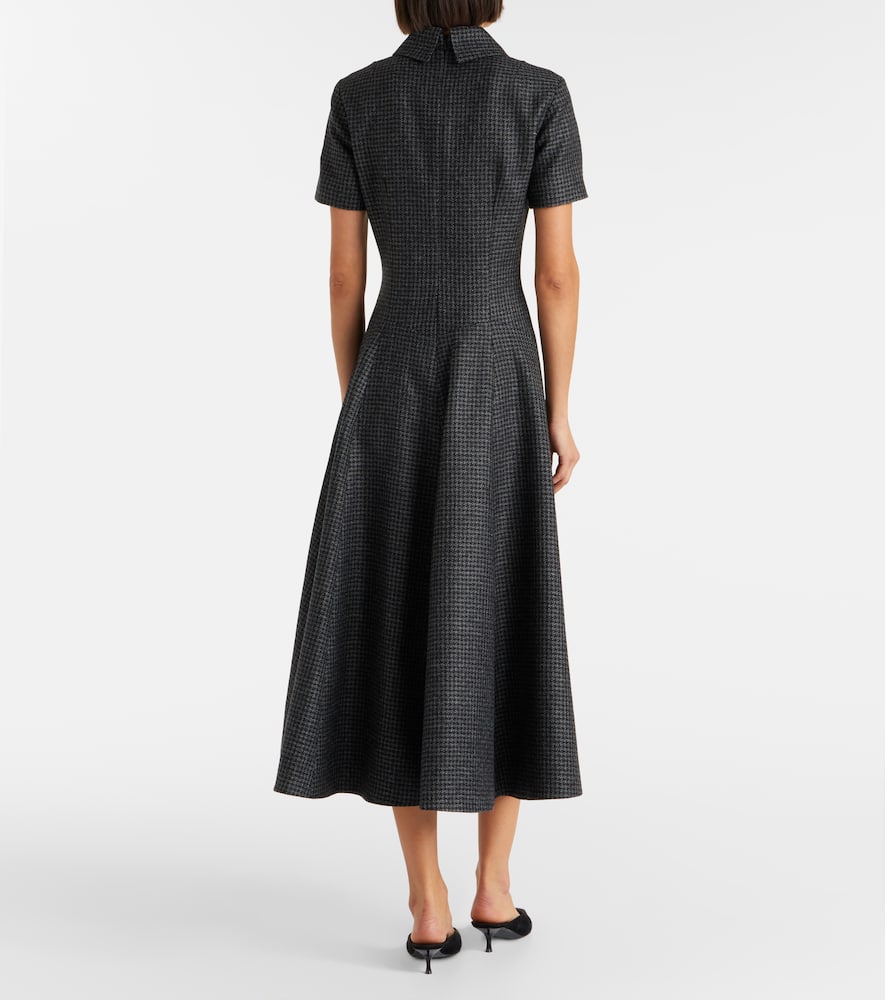 Jody houndstooth wool-blend midi dress