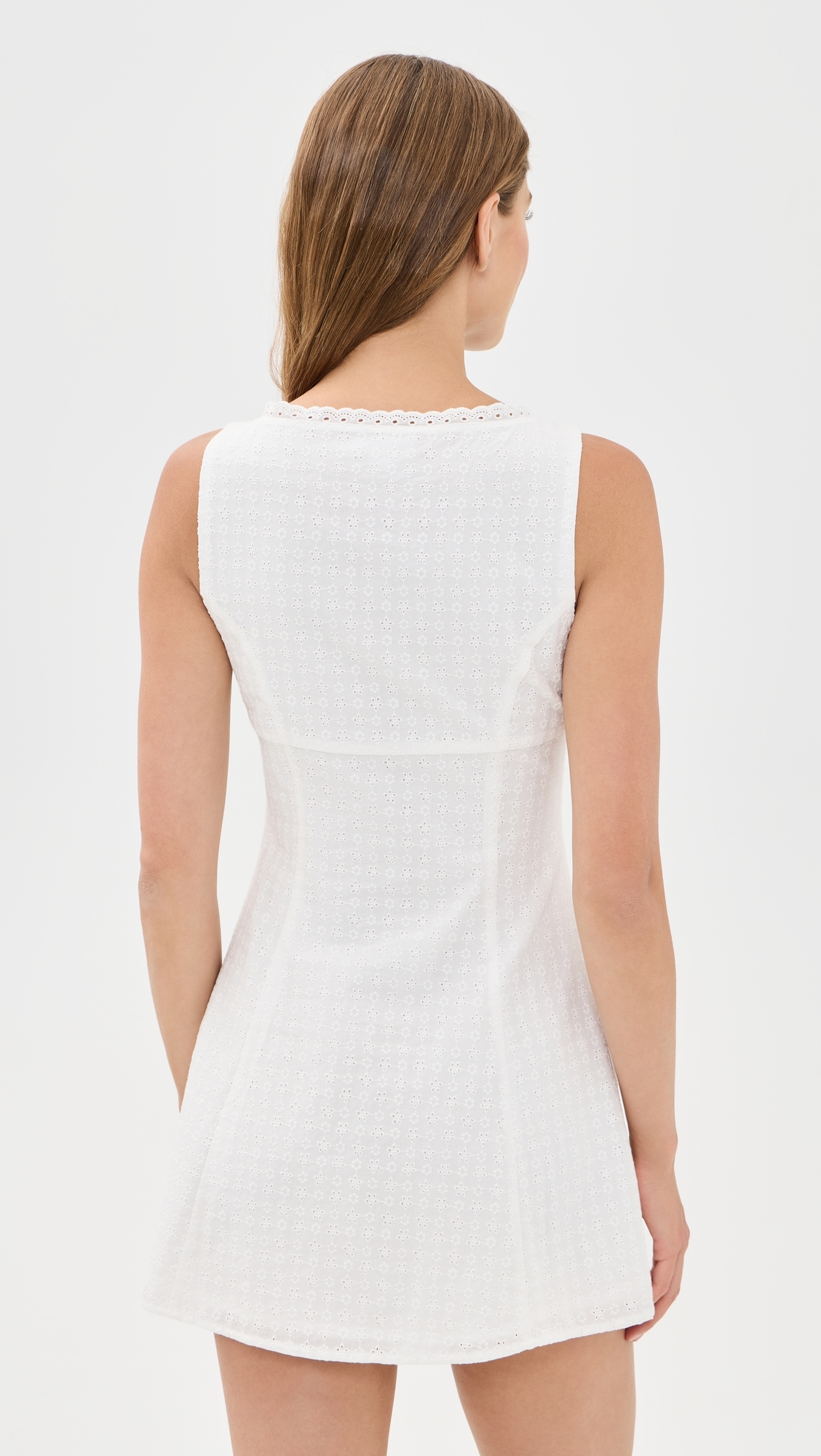 The Eyelet Mini Dress White001