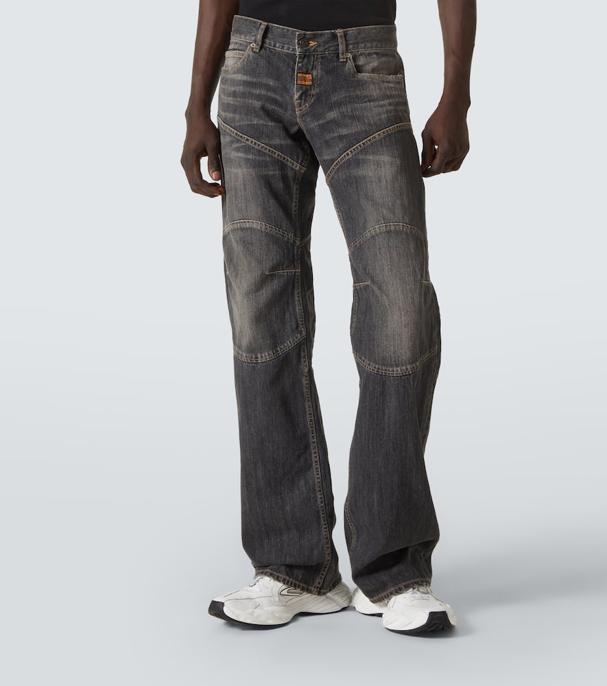Balenciaga Distressed low-rise wide-leg jeans