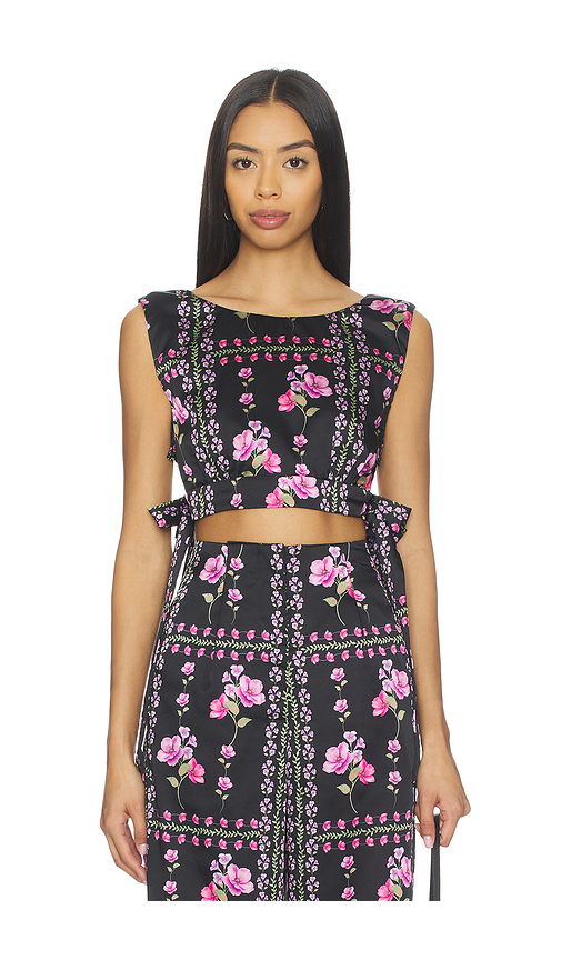 MISA Los Angeles Olena Top in Black. L. Also in