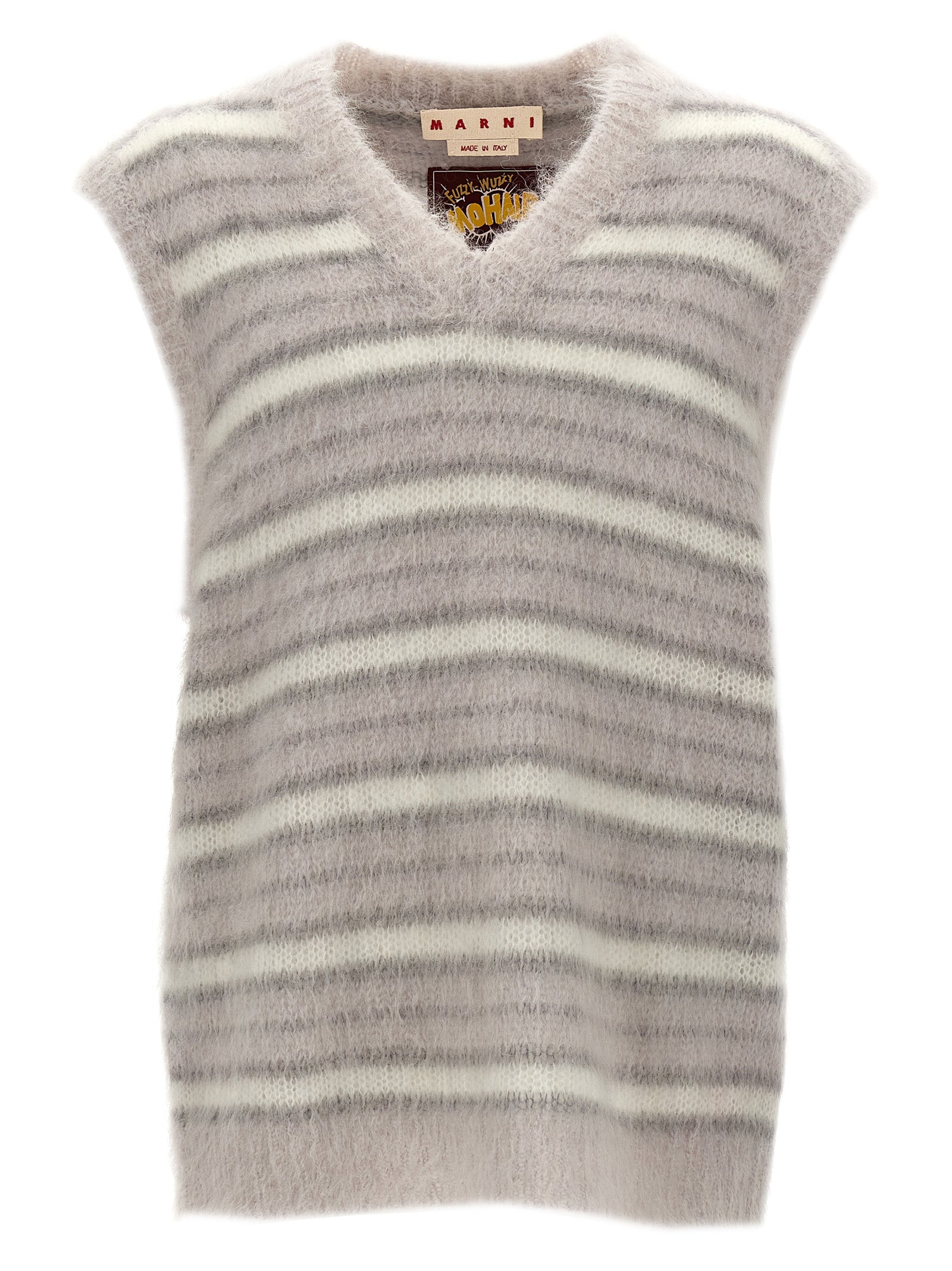 Striped Mohair Tank Top — Gray