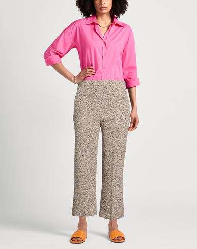 Woman Pants Beige Size 12 Virgin Wool, Cashmere