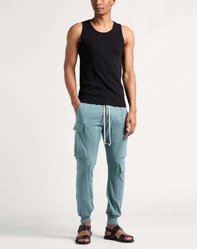 Man Pants Turquoise Size 32 Cotton, Elastane