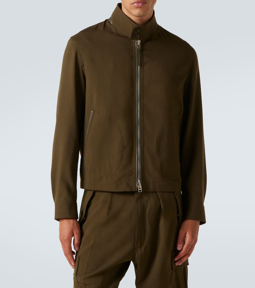 Wool, cashmere, and silk blouson jacket