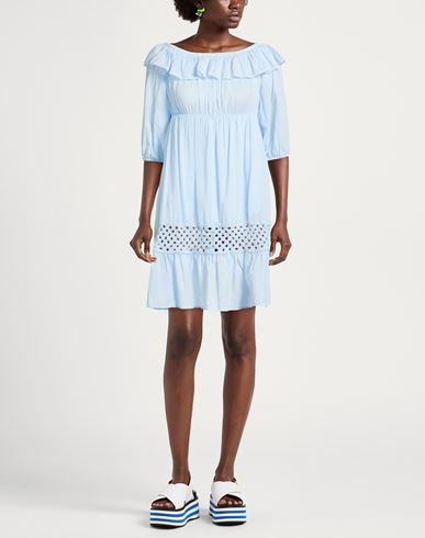 Woman Mini dress Sky blue Size S Cotton