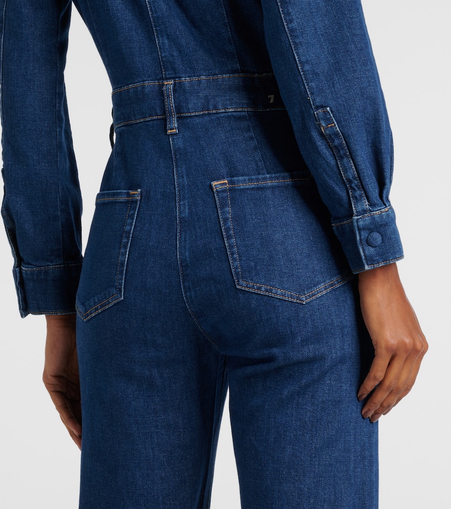 Flared denim jumpsuit