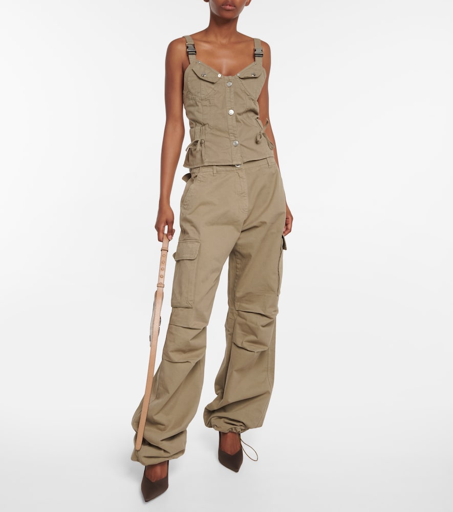 Utility bustier cotton top