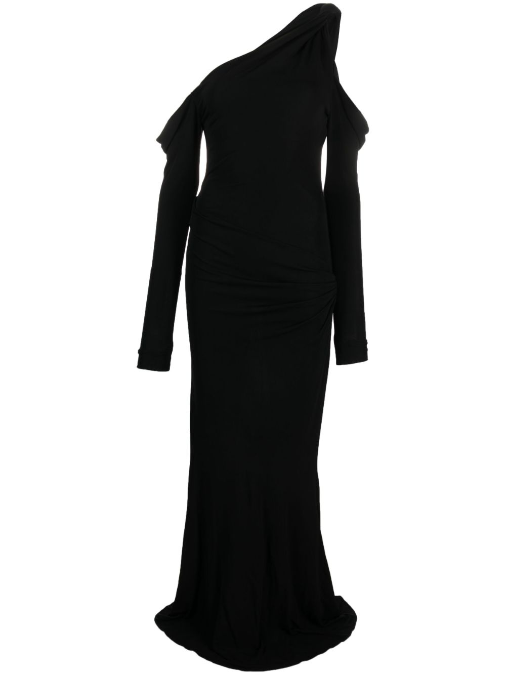 One-shoulder maxi dress - Black