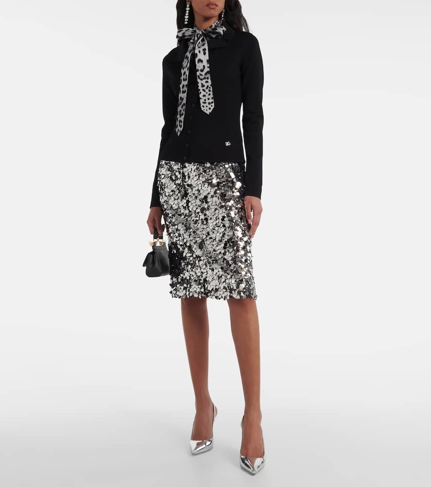 Sequined pencil skirt