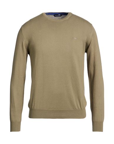 Man Sweater Military green Size S Cotton