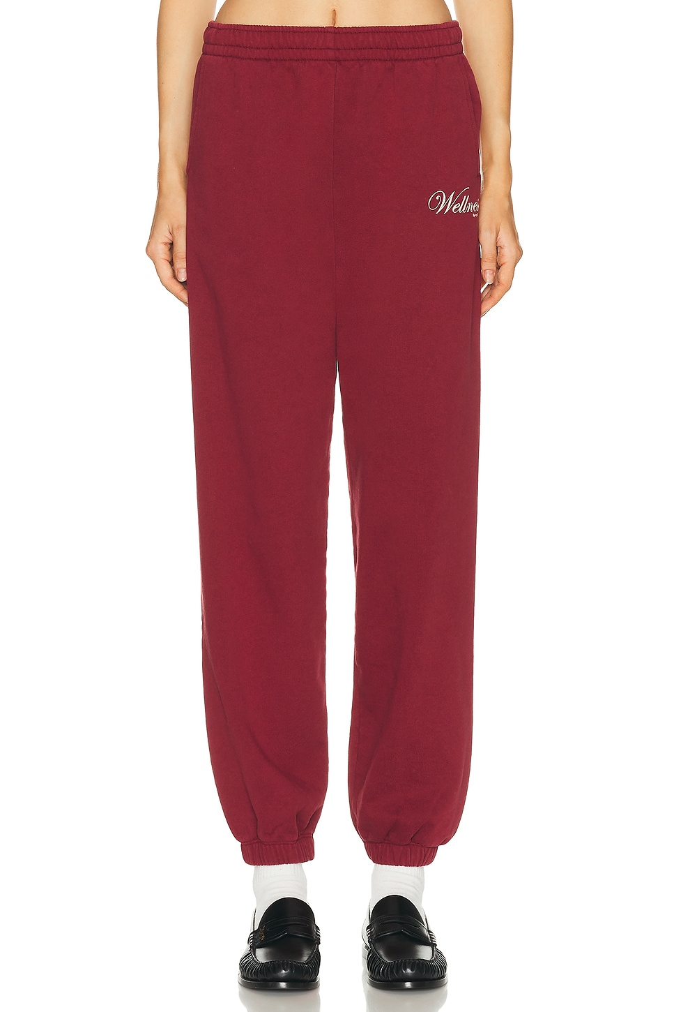 Sporty & Rich Soho Sweatpant in Merlot - Burgundy. S also in XS, M