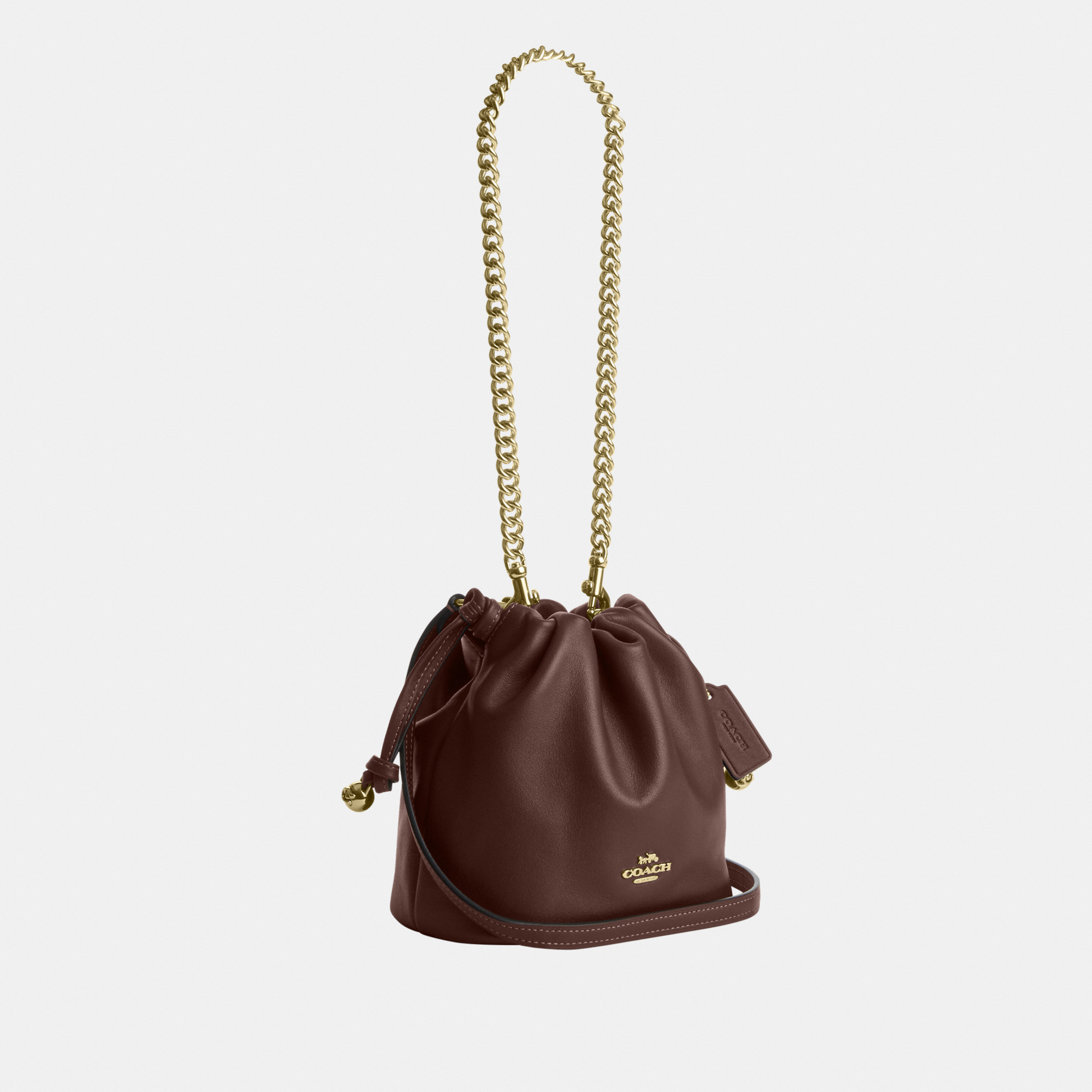 Coach Womens Faye Mini Drawstring Bag - Brown Leather - One
