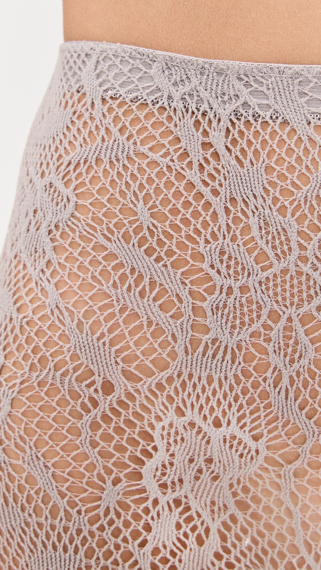 Aria Mesh Tights Grey One Size