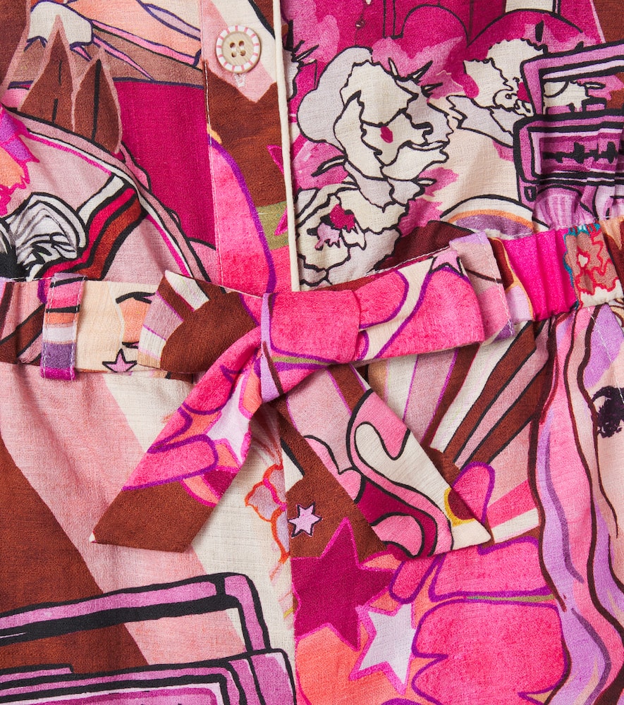Printed cotton playsuit