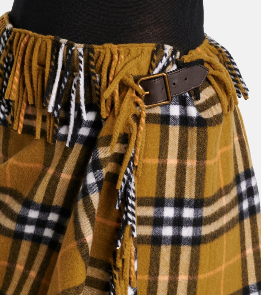 Check wool and cashmere miniskirt