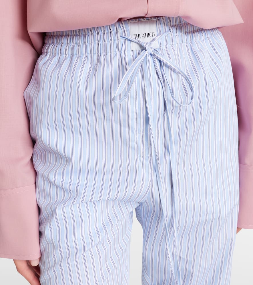 Striped cotton tapered pants