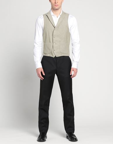 Man Tailored Vest Dark green Size 38 Linen