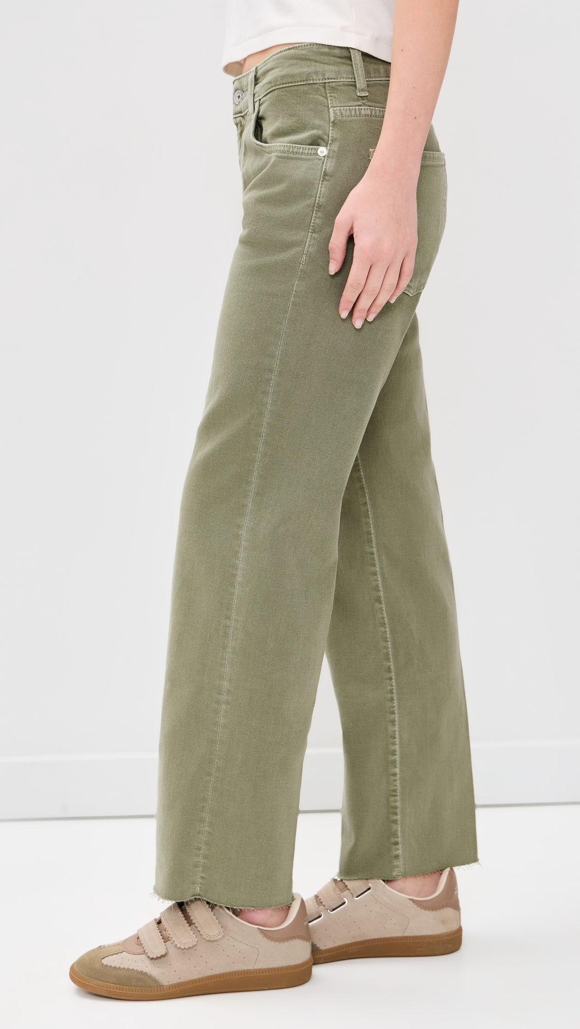 Calie Straight Ankle Jeans Army