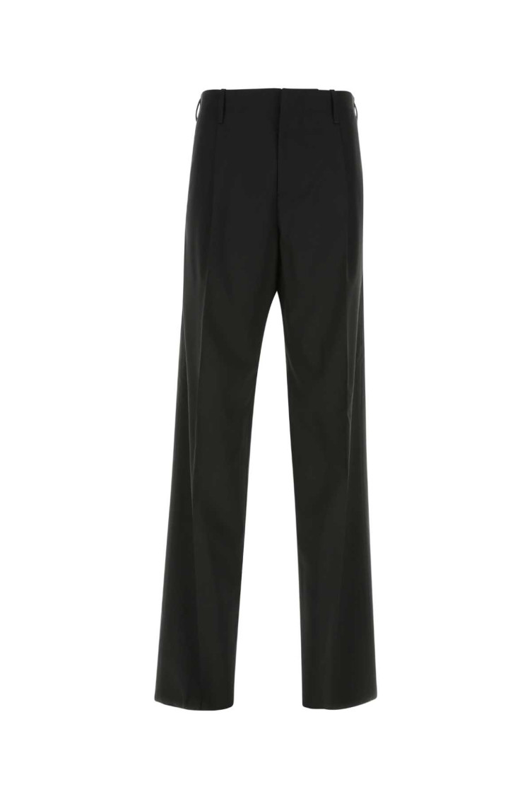 Straight-leg twill trousers