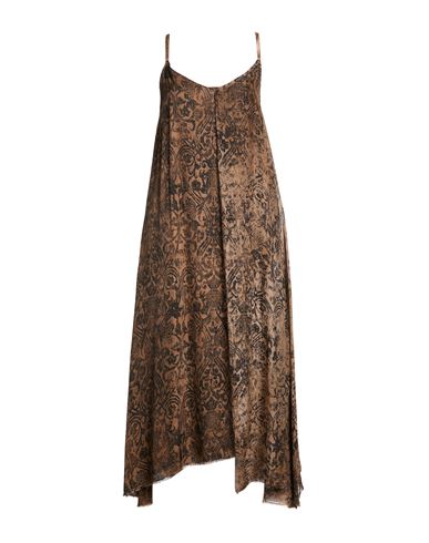 Woman Midi dress Brown Size S Rayon, Viscose
