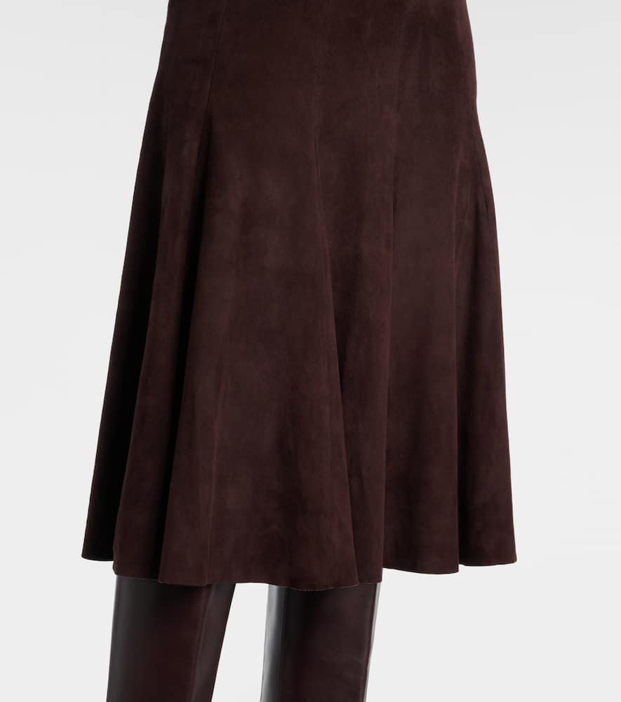 Suede midi skirt