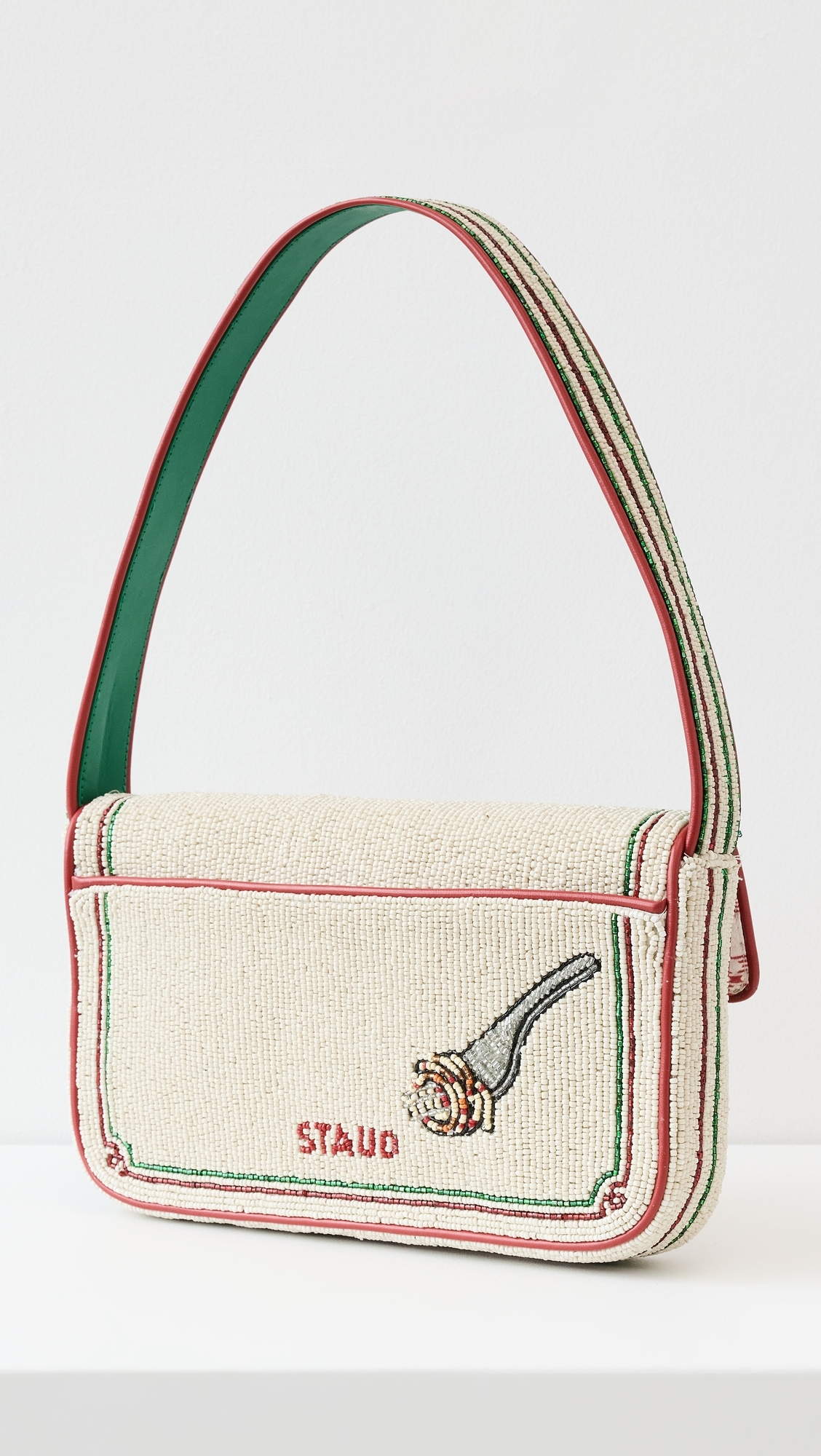 STAUD Tommy Beaded Bag Tomato One Size