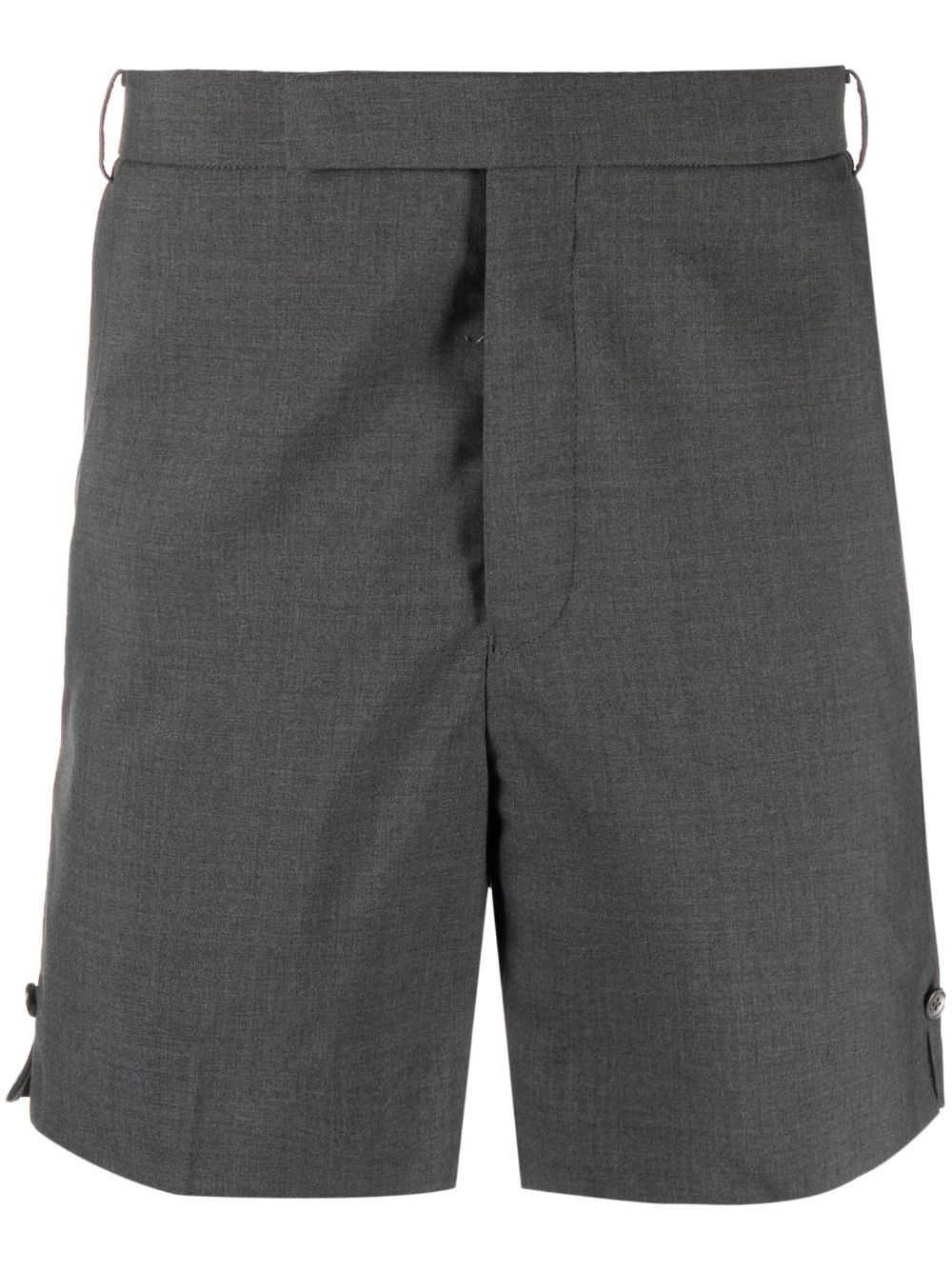Concealed-fastening wool tailored shorts - Grey