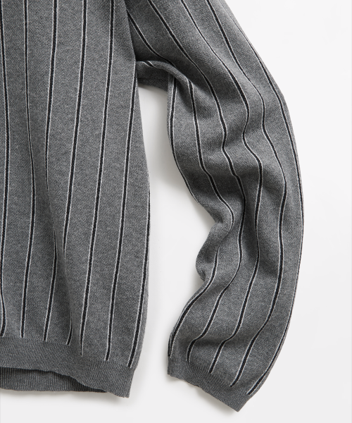 Dotty Stripe PK Cardigan Charcoal