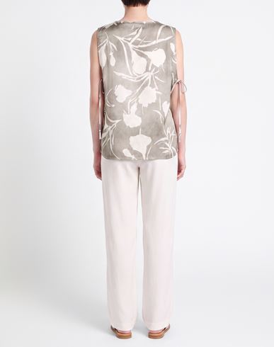 Woman Top Light grey Size 12 Viscose, Linen