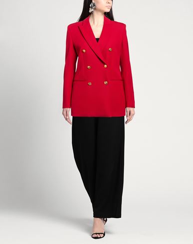 Woman Blazer Red Size 4 Virgin Wool, Elastane