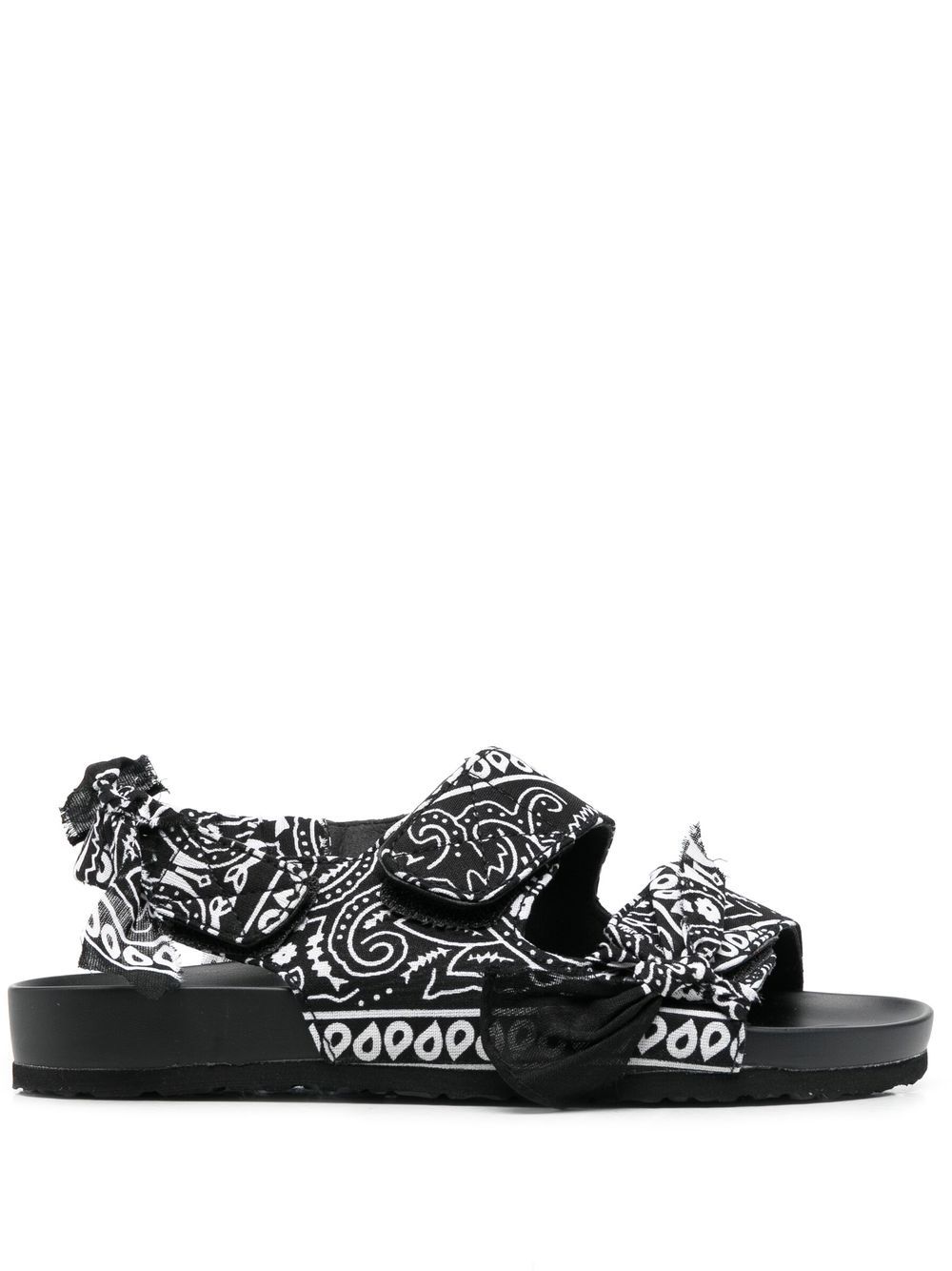 Bandana-detail open-toe sandals - Black