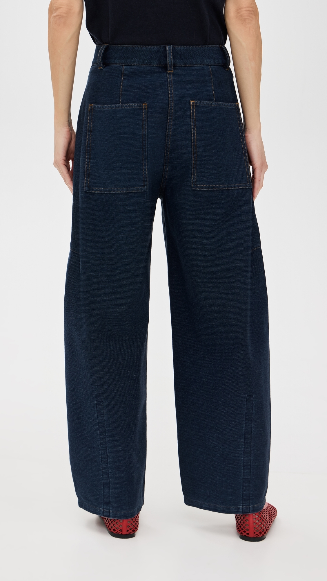 Petite Indigo Barre Denim Knit Sid Jeans Indigo